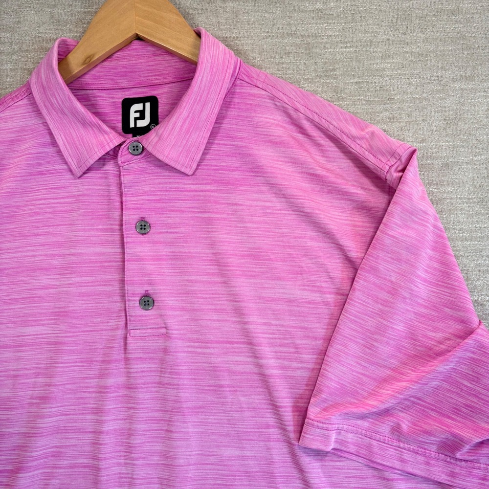 FootJoy FJ Men XL Pink Performance Space Dye Golf Shirt Polo Wicking Stretch